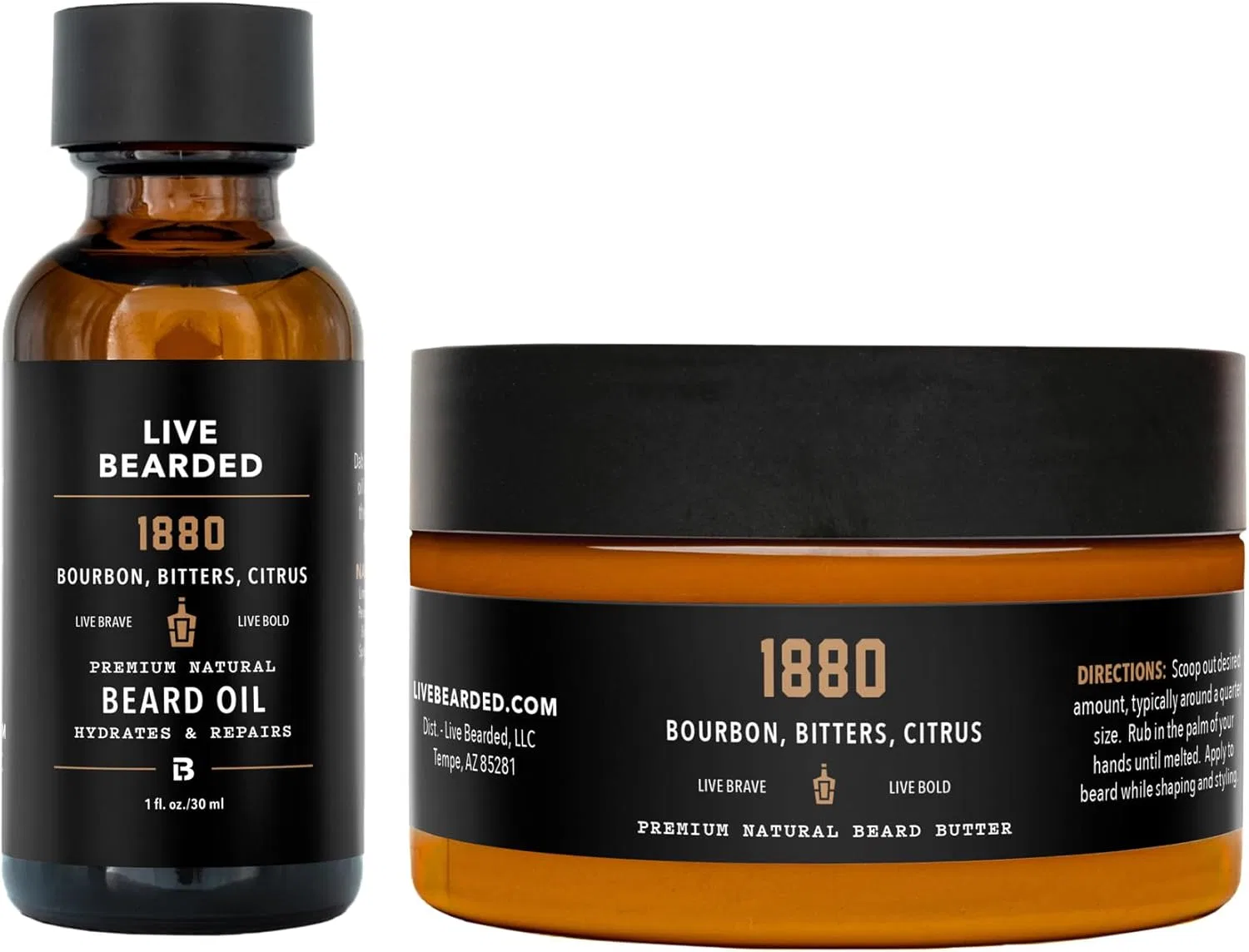 Набор для ухода за бородой Live Bearded 1880 10 fl oz
