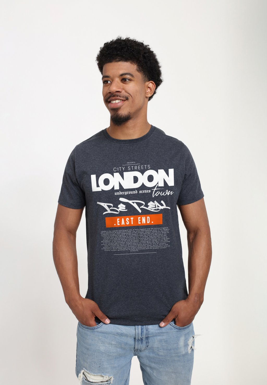 

Футболка с принтом CITY STREET LONDON Henry Tiger, цвет Dark Heather Grey