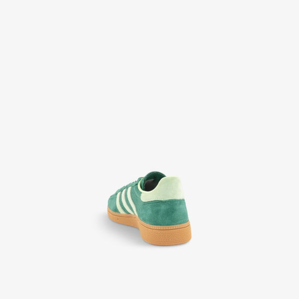 Замшевые низкие кеды handball spezial с 3 полосками Adidas, зеленый — фото 4