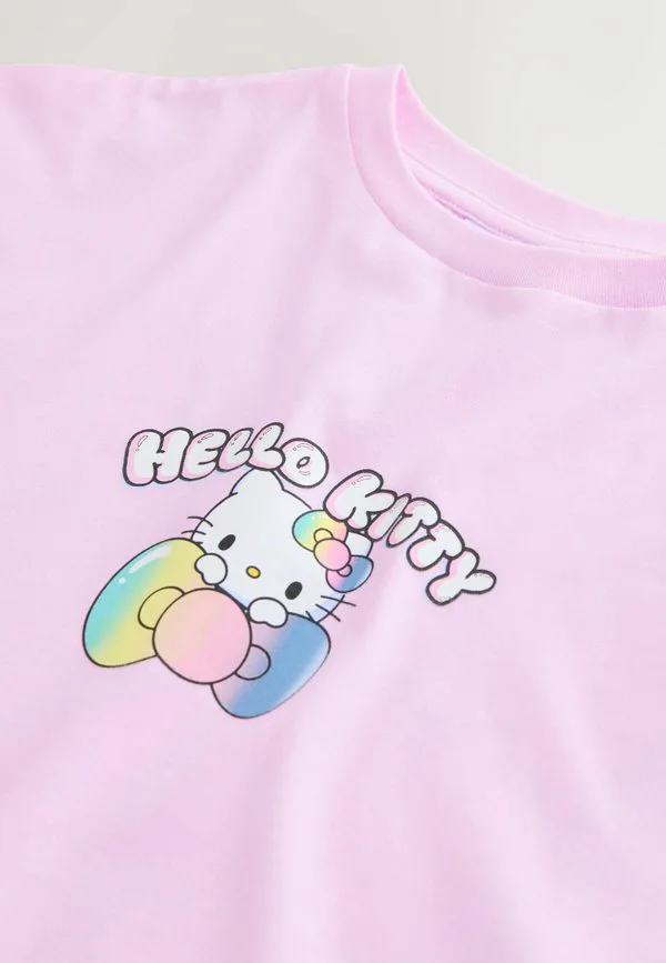 Футболка оверсайз с графическим принтом hello kitty, стандартного кроя. Next, Pink — фото 3