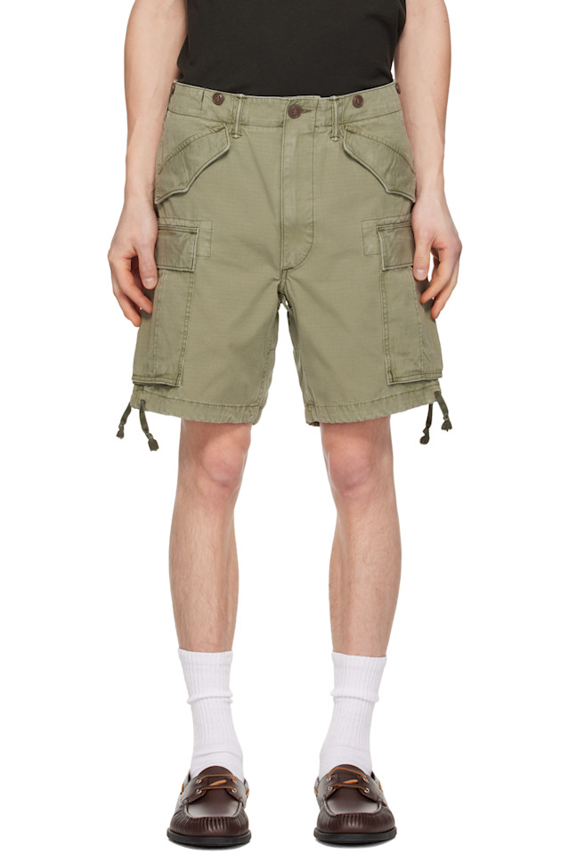 

Rrl Классические зеленые шорты-карго из рипстопа