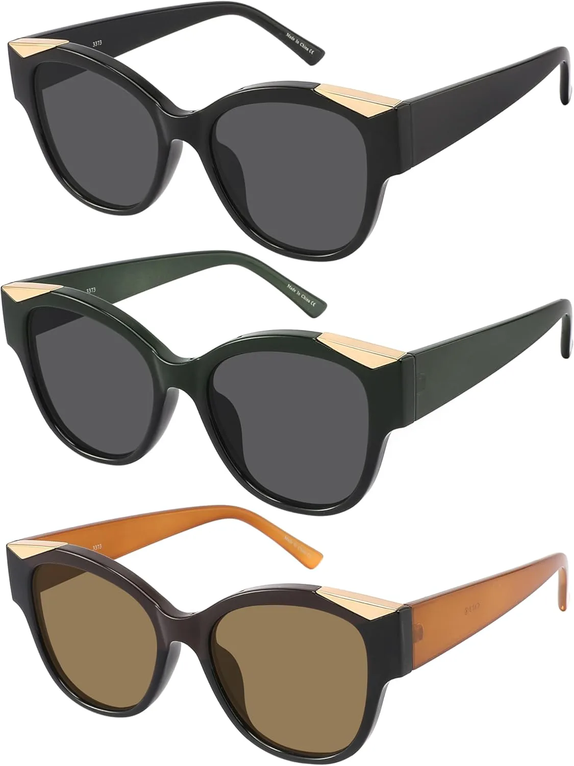 

Женские солнцезащитные очки Edge I-Wear «кошачий глаз» с плоскими линзами и оправой с золотистым покрытием EDGEIWEAR, Black & Gold Tipped Frame / Grey Lens