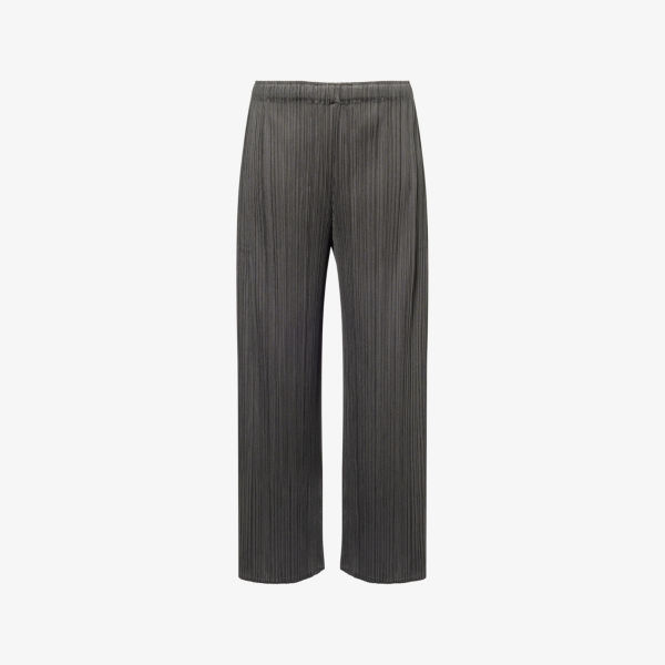 

Широкие плиссированные брюки из трикотажа Pleats Please Issey Miyake, серый