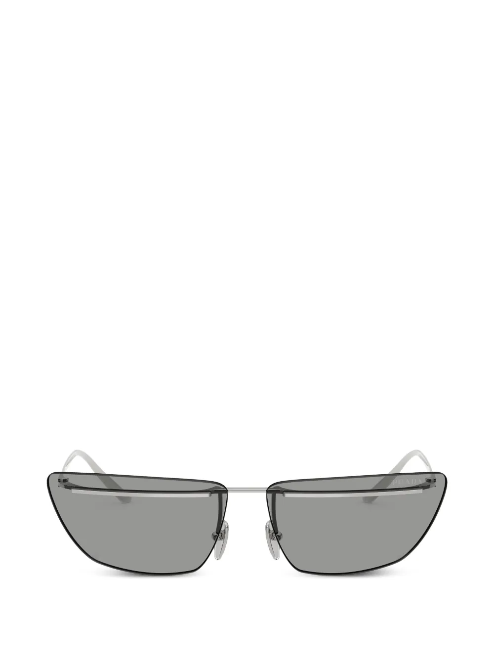 

Солнцезащитные очки в безободковой оправе Prada, серебряный