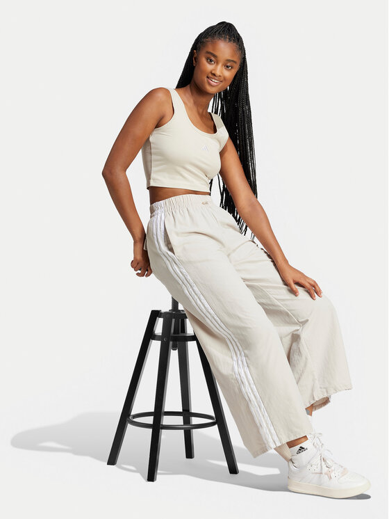 Топ облегающего кроя Essentials Small Logo JD0561 Adidas, бежевый — фото 2