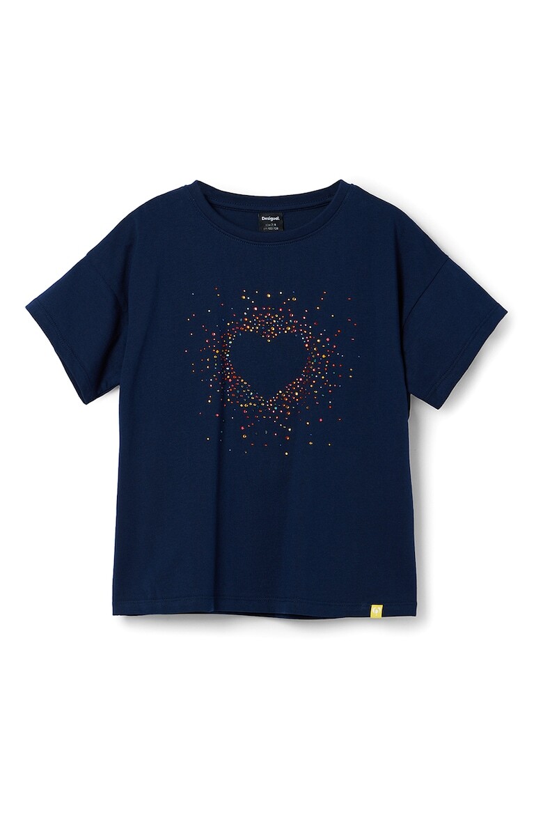 

Футболка с декоративными камнями Desigual, синий