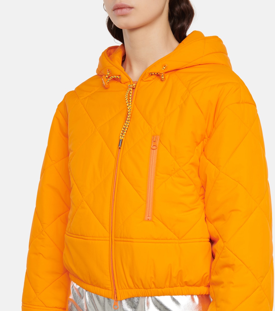 Стеганая техническая куртка с капюшоном Stella McCartney, Bright Orange — фото 4