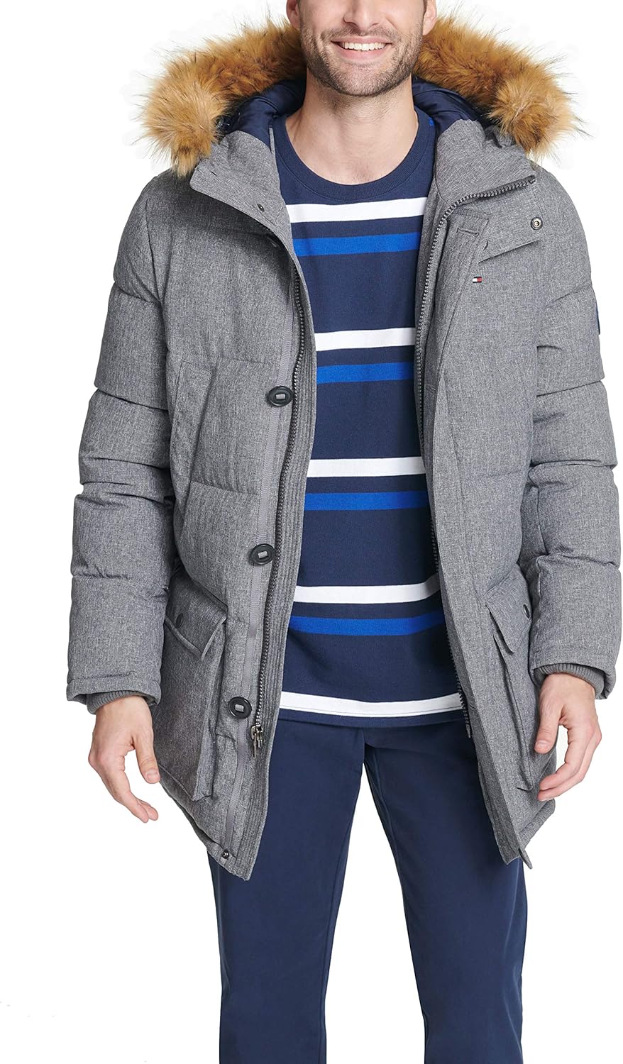 Мужская стеганая куртка для снорклинга Tommy Hilfiger Arctic Cloth (стандартные размеры, а также размеры для больших и высоких), Heather Grey — фото 4