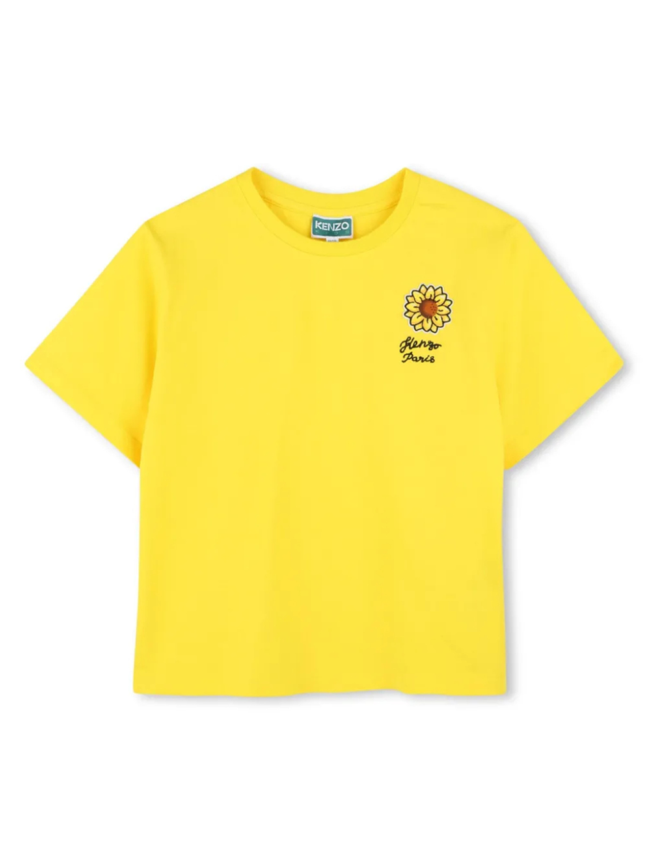 

Kenzo Kids футболка с вышитым логотипом, желтый