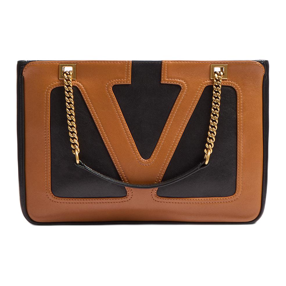 

Valentino Сумка через плечо из овчины, маленькая женская, черно-коричневая