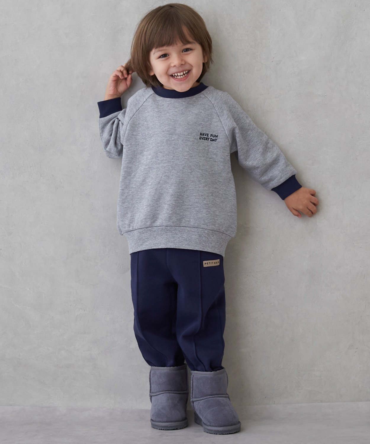 Спортивные штаны на флисовой подкладке Petit main, Navy blue