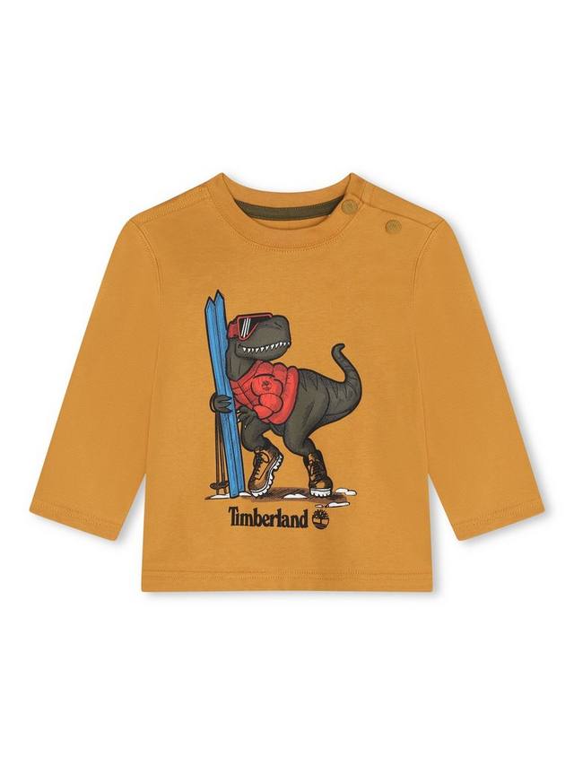 

Футболка с изображением детского динозавра Timberland, цвет Ochre