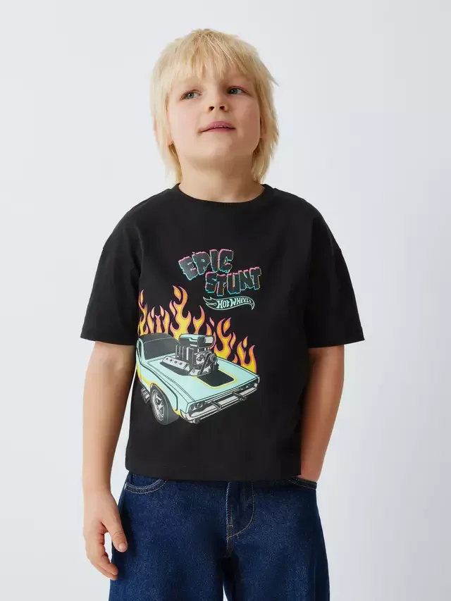 Детская хлопковая футболка Hot Wheels, черная Brand Threads