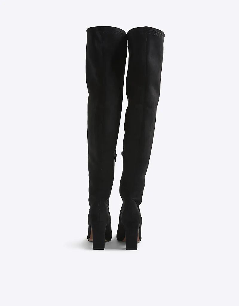 Высокие сапоги River Island на эластичном каблуке черного цвета — фото 3