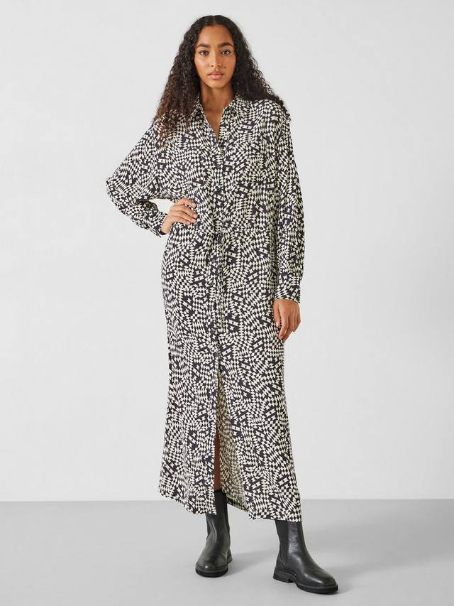 

Платье-рубашка sabrina ecovero maxi HUSH, цвет Mini Geo Black