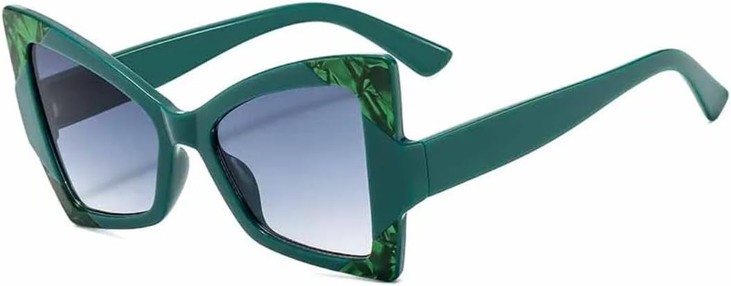 

Ретро большие солнцезащитные очки в форме бабочки «кошачий глаз» ярких цветов для женщин и мужчин, для путешествий, отдыха на природе, с защитой от УФ-излучения UV400 TVTBBVV, Green Gradient Blue