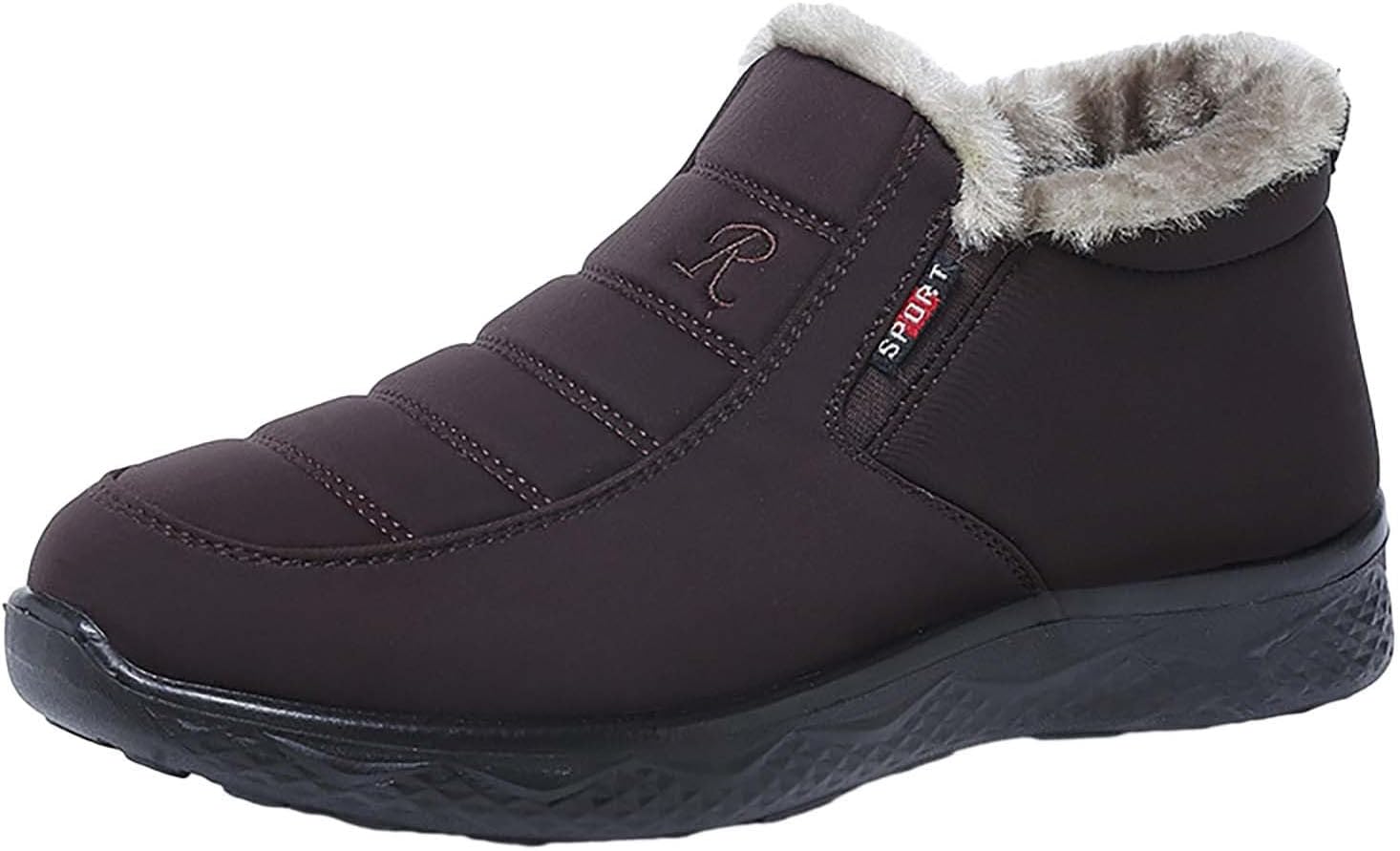 

Зимние хлопковые тапочки для женщин и мужчин, повседневные дышащие кроссовки, водонепроницаемые, с бархатной подкладкой, утепленные зимние снегоступы Generic, коричневый