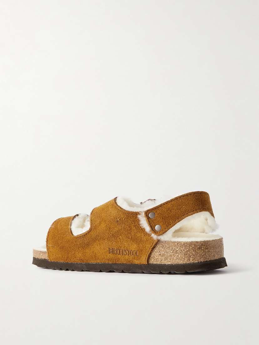 Сандалии Milano из замши с подкладкой из овчины Birkenstock, коричневый — фото 3