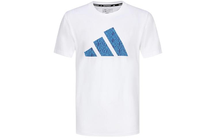 

Футболка унисекс белая/синяя Adidas, белый/синий