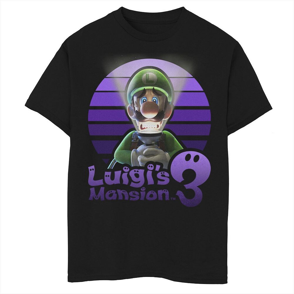 

Фиолетовая футболка Luigi's Mansion 3 Luigi's Mansion 3 для мальчиков 8–20 лет с рисунком портрета Luigi Licensed Character, черный