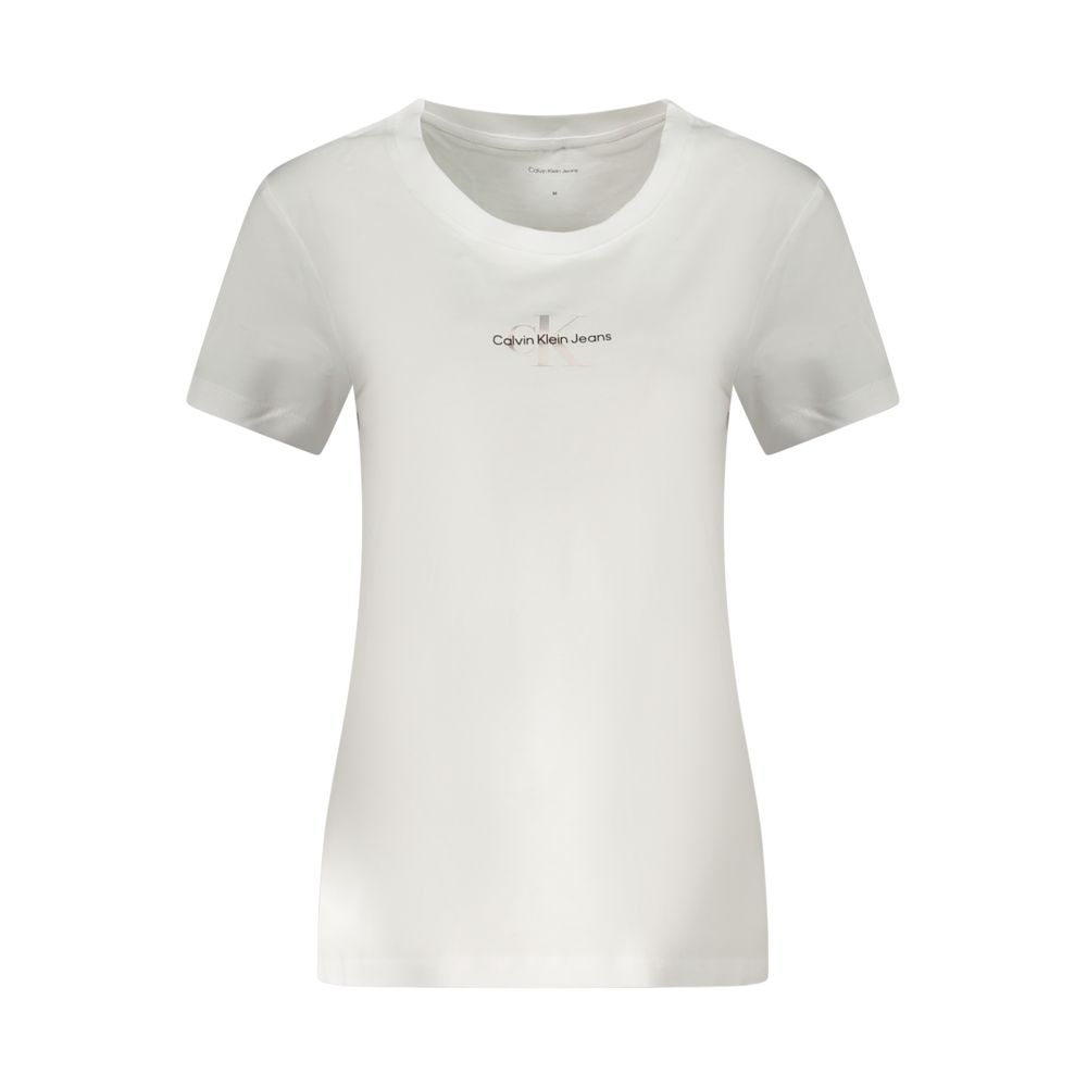 

Белая хлопковая женская футболка Calvin Klein