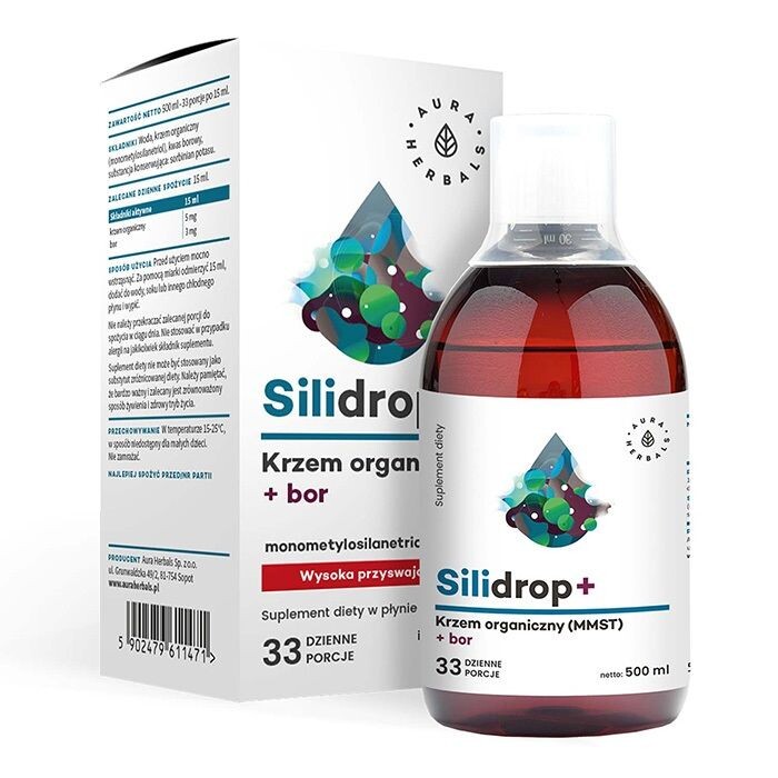 

Препарат, содержащий кремний и бор Aura Herbals Silidrop + Bor Płyn, 500 мл