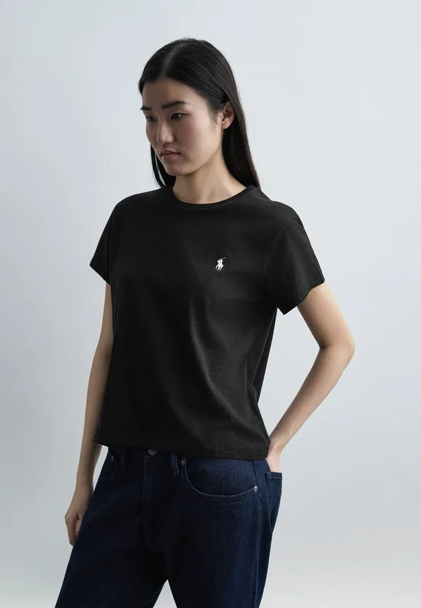 Классическая футболка с круглым вырезом, базовая футболка Polo Ralph Lauren, Black