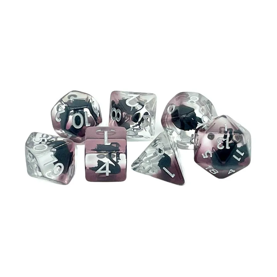 

Поликомплект Черный лебедь с серебром (7), Acrylic-Resin Dice - Animal Kingdom