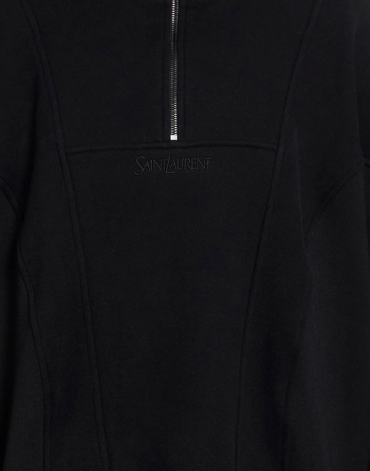 Свитшот с вышитым логотипом SAINT LAURENT черный — фото 4