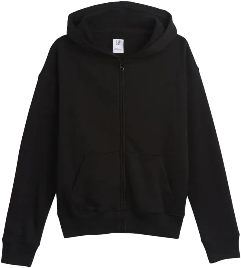 Детская толстовка на молнии GAP, цвет True Black