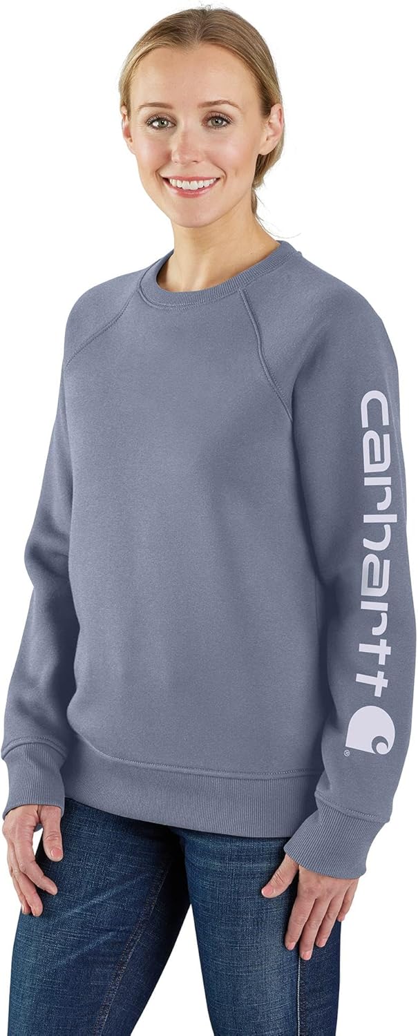 

Carhartt Women's Relaxed Fit Midweight Graphic Crewneck Sweatshirt, Wisteria Heather