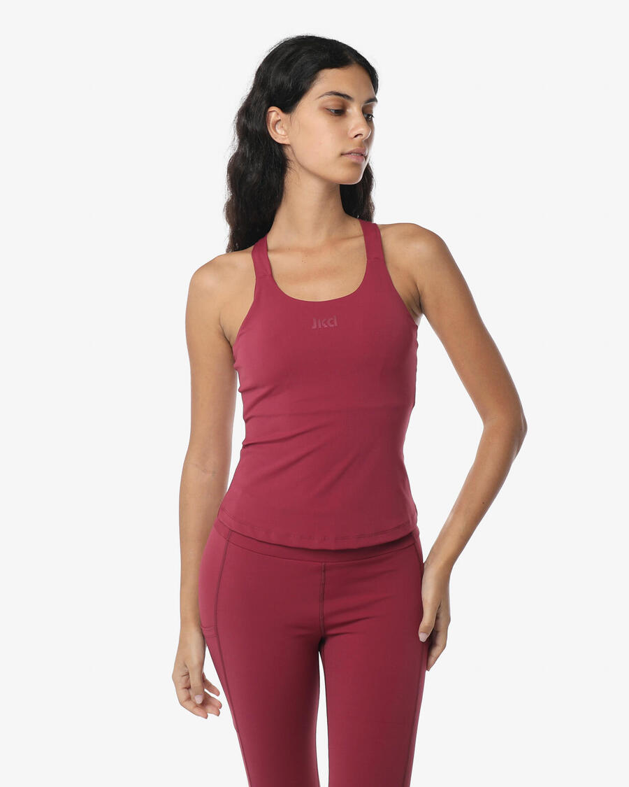 

JAKED Синтетическая майка для фитнеса бордового цвета для женщин