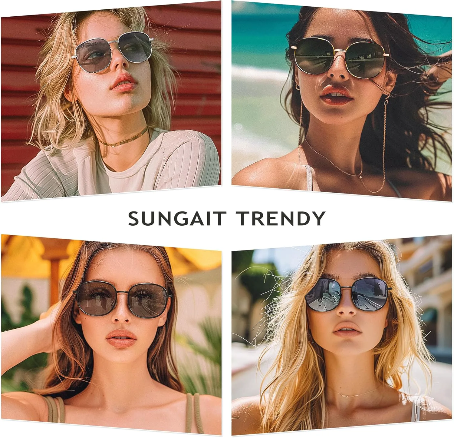 

Солнцезащитные очки SUNGAIT в классической квадратной оправе для женщин и мужчин, модные, с защитой UV400, поляризованные, легкие, Gold Tortoise Frame Green Lens