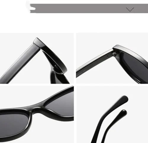 

Модные маленькие цельные солнцезащитные очки для женщин, винтажные очки «кошачий глаз», уникальные панк-очки с защитой от УФ-излучения UV400 MTZJH, White-black