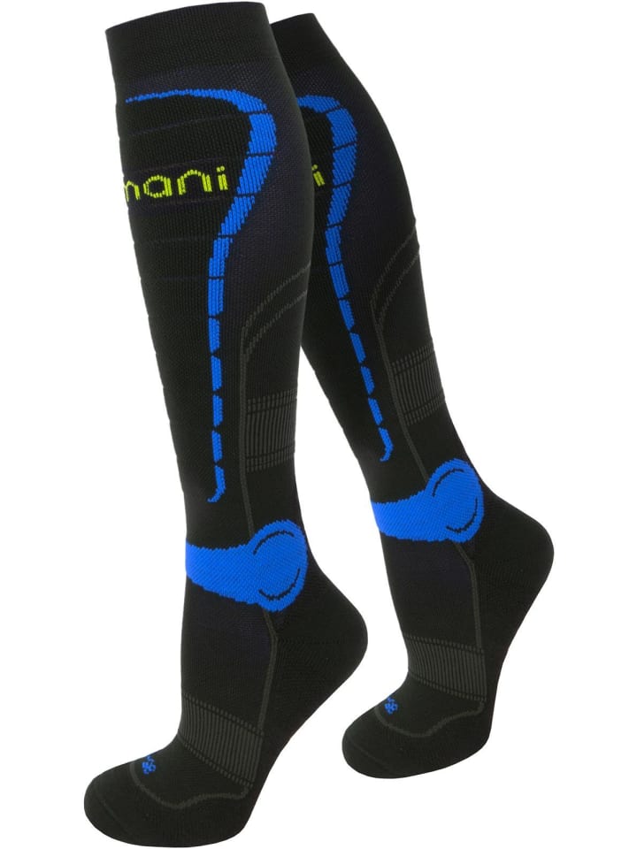 

Normani Спортивные компрессионные носки до колена. Модель в черно-синем цвете