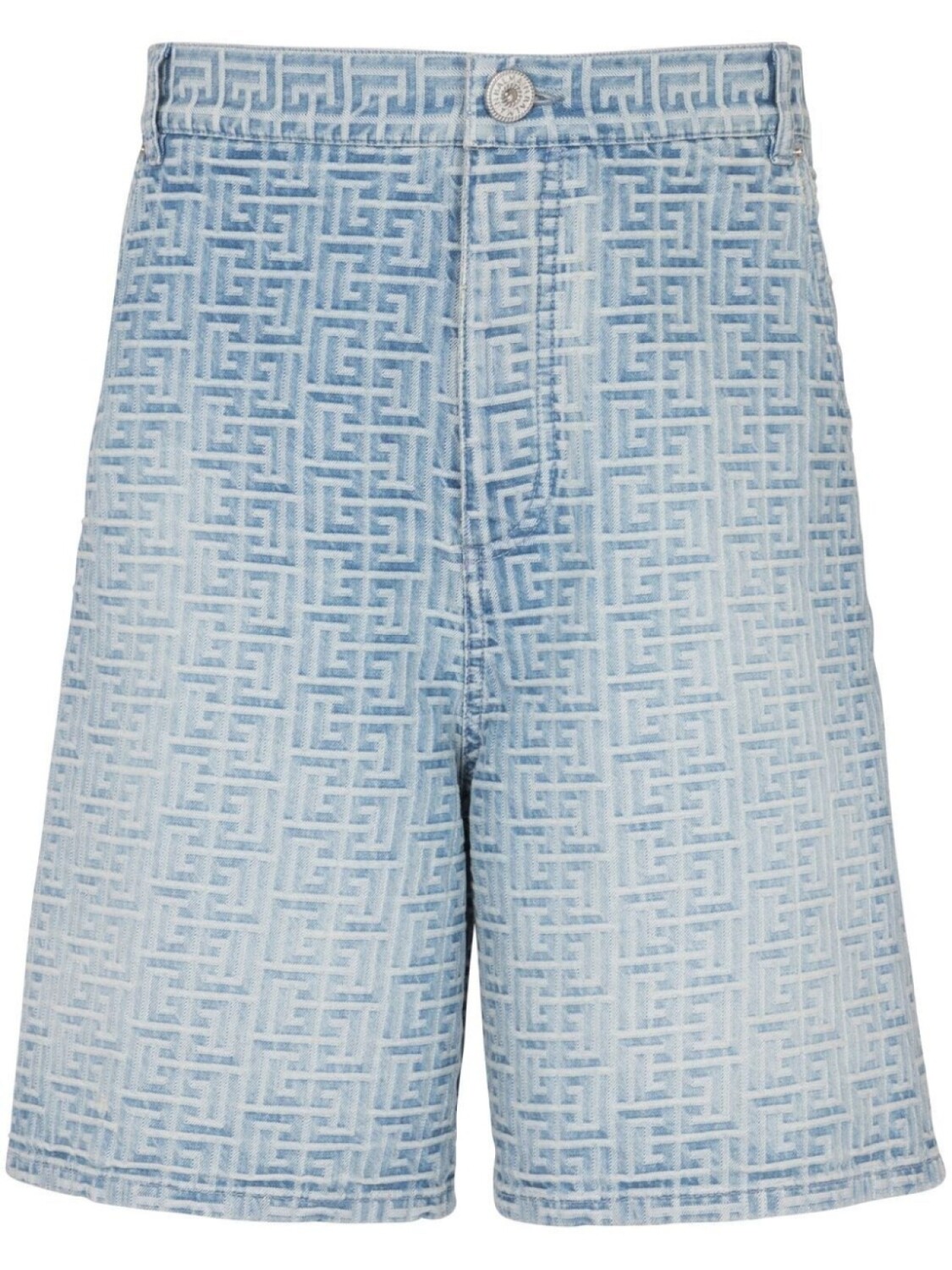 

Balmain джинсовые шорты с монограммой, синий