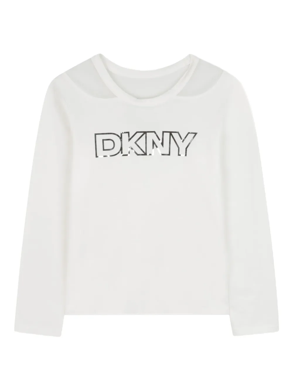 

Топ с длинными рукавами и логотипом Dkny Kids, белый