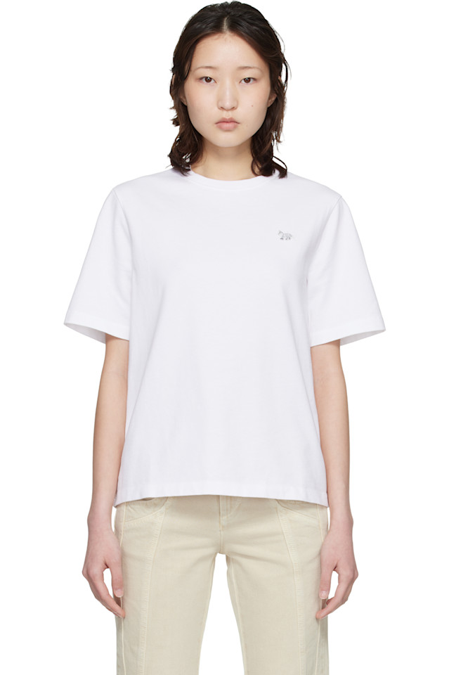 

Уютная футболка для лисенка Maison Kitsuné, белый