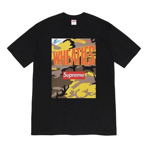 

Футболка Supreme Week 6 x Wheaties Crossover Printing Round Neck Short Sleeve Unisex, мультиколор