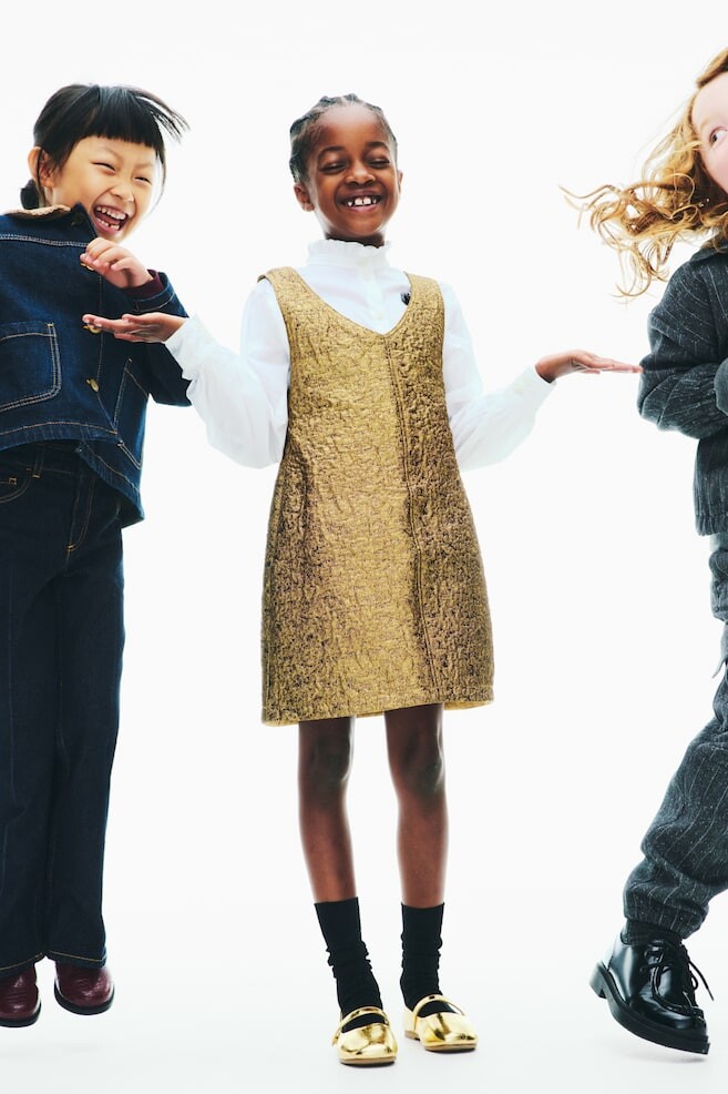 

Жаккардовое платье H&M, золотой