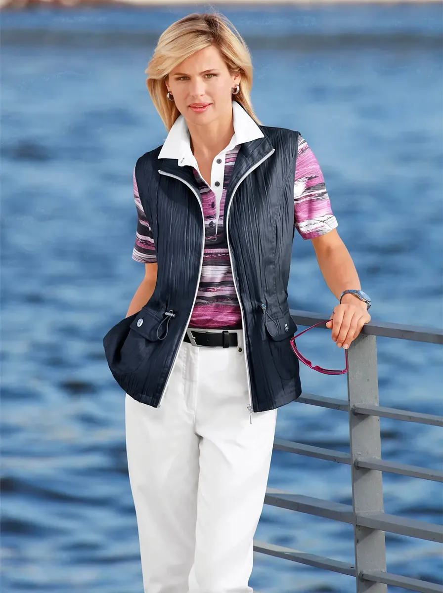 

Повседневный образ, длинный жилет Casual Looks, черный