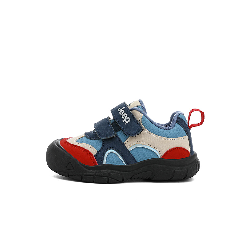 

Низкие детские повседневные кроссовки для детей 3-7 лет Jeep, prussian синий/lava красный[leather surface]