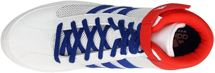 Мужские борцовские кроссовки Adidas HVC 2 для подростков, белый/синий — фото 4