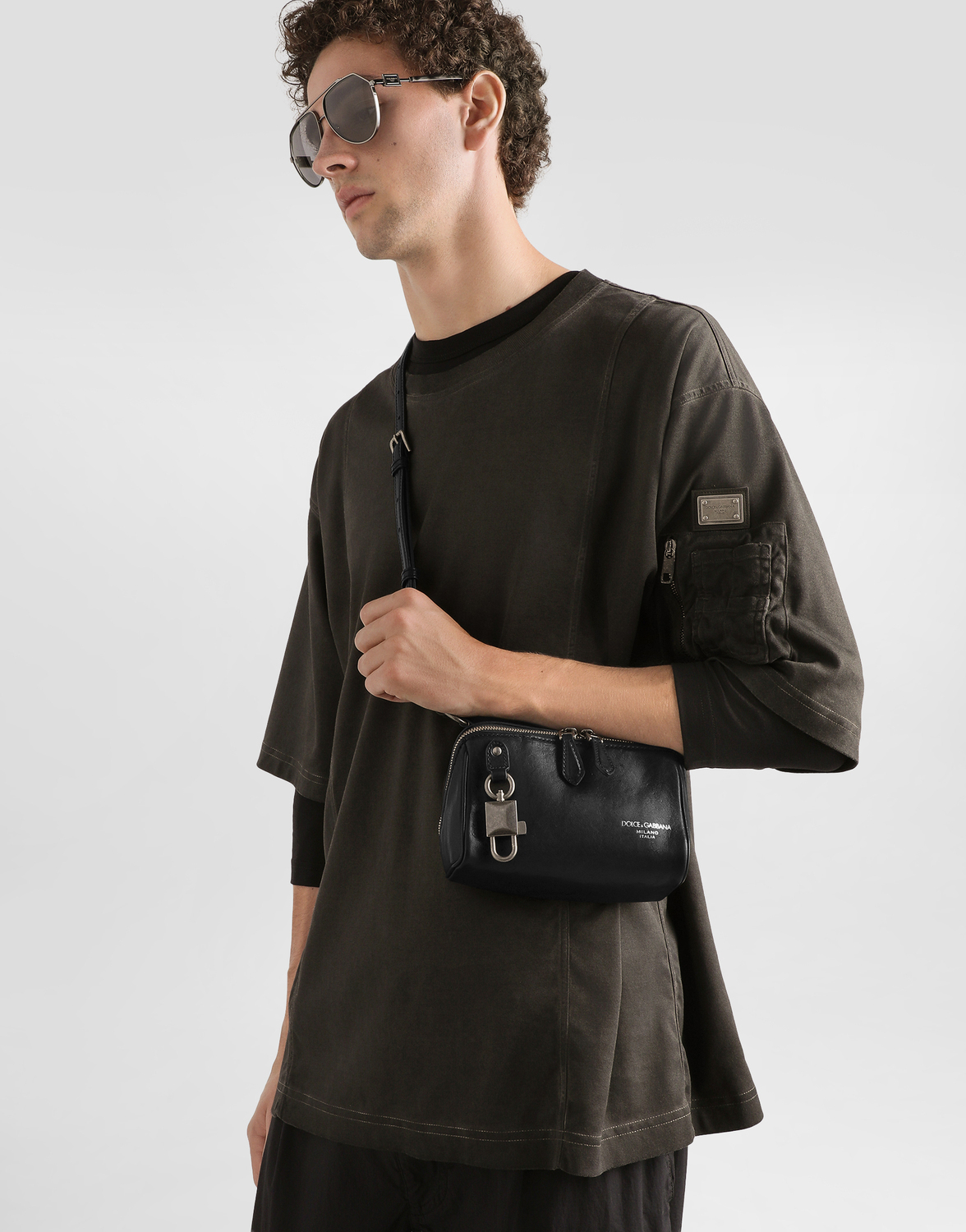 Сумка через плечо lock tempesta из телячьей кожи Dolce & Gabbana, черный — фото 2