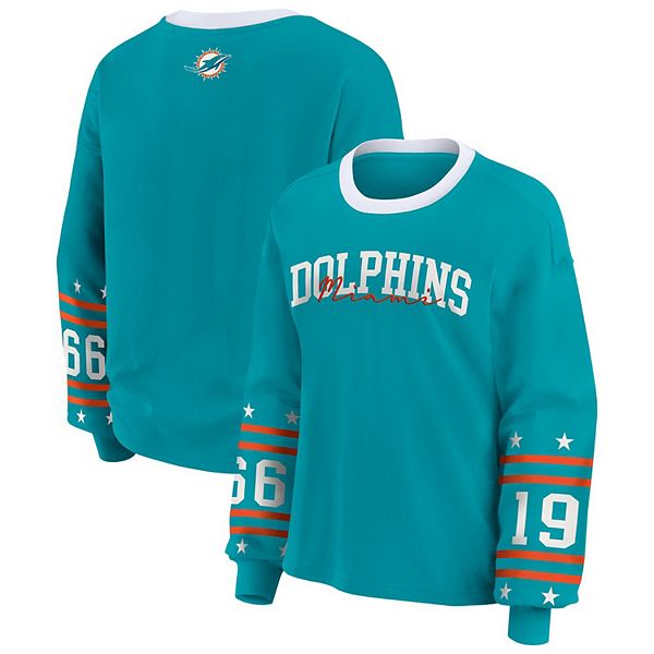 

Женская футболка с длинным рукавом aqua miami dolphins sport Wear By Erin Andrews, Синий, Женская футболка с длинным рукавом aqua miami dolphins sport Wear By Erin Andrews