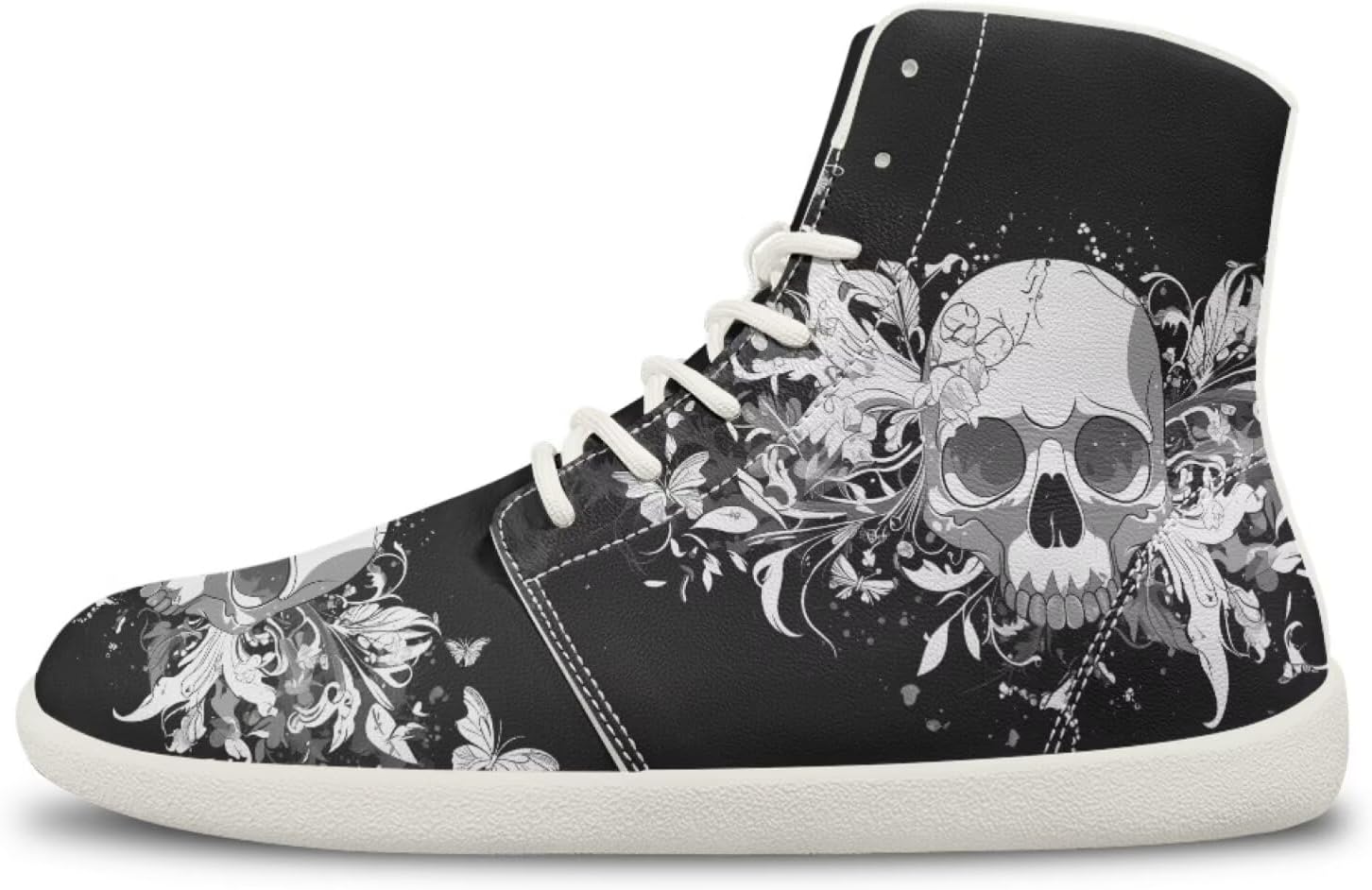 

Мужские кроссовки с черепом, высокие средней посадки, спортивные для бега, тенниса и активного отдыха, с ремешком Ecaestolph, белый