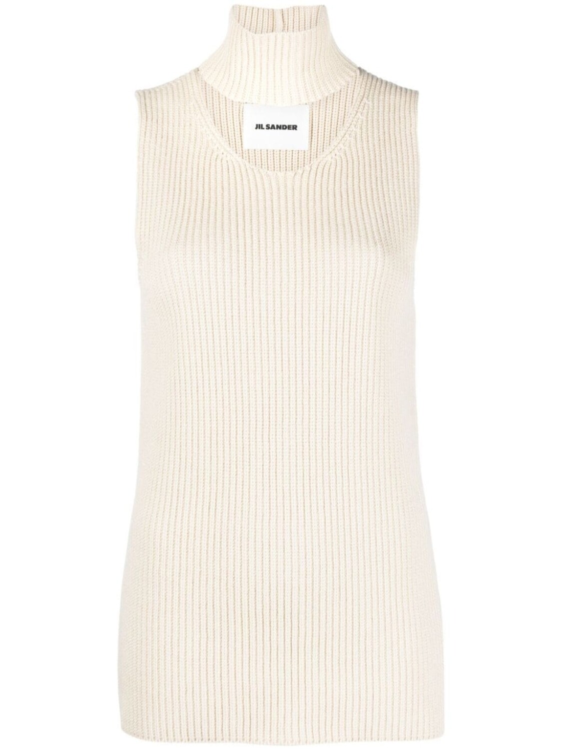 

Jil Sander трикотажный топ с вырезом, нейтральный цвет