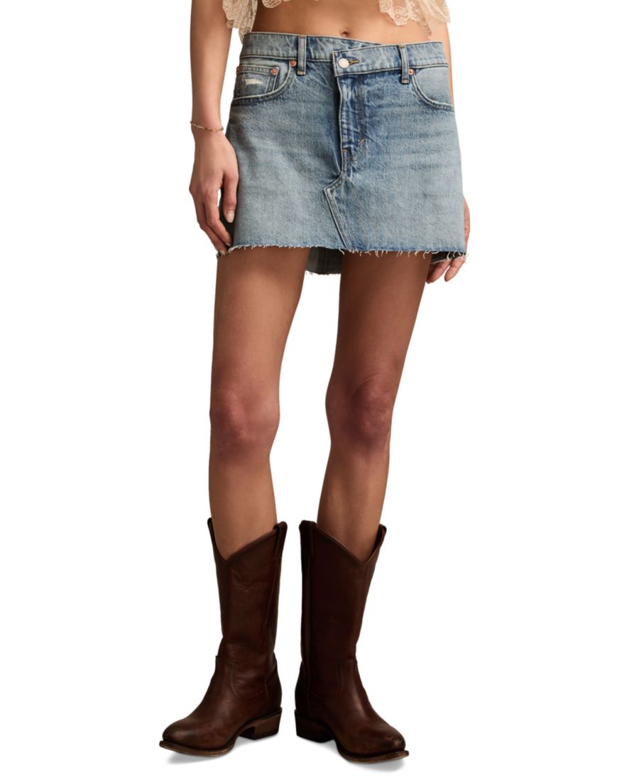 

Женская мини-юбка из джинсовой ткани с перекрестным кроем Lucky Brand, Yee- Haw