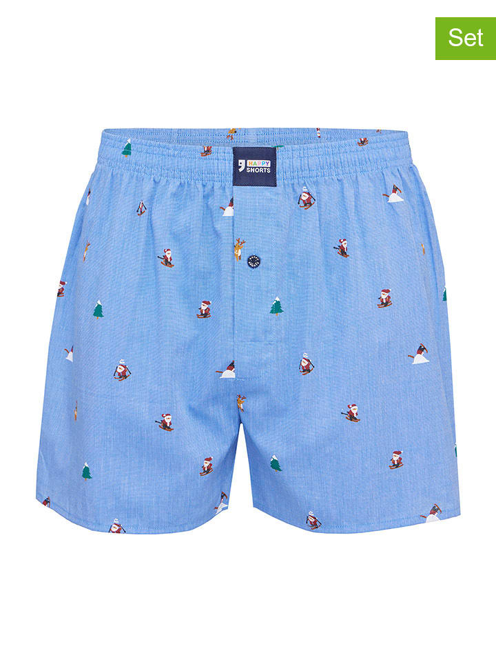 

Happy Shorts Комплект из 3 штук: боксерские шорты светло-голубого/темно-синего/черного цвета