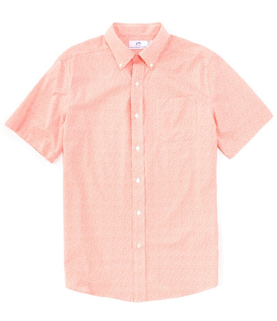 

Southern Tide Brrr° What The Shell Тканая рубашка с короткими рукавами, розовый